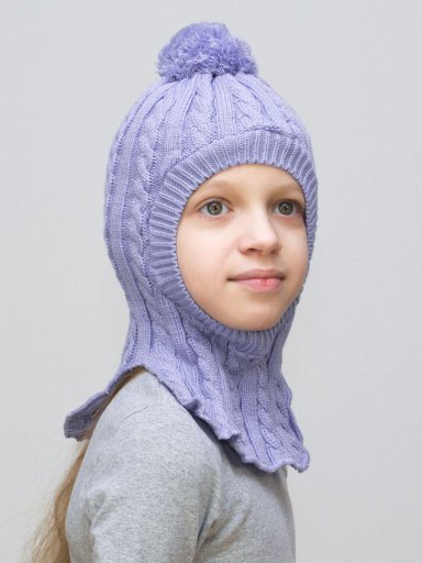 Шапка-шлем для девочки весна-осень Лиза (Цвет лавандовый), размер 50-52 11216762